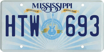 MS license plate HTW693
