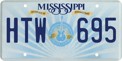 MS license plate HTW695