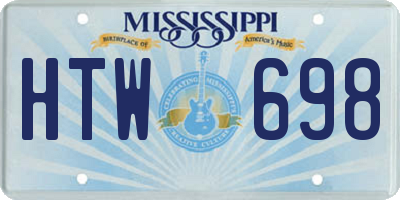 MS license plate HTW698