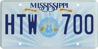 MS license plate HTW700