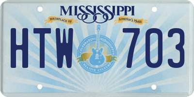 MS license plate HTW703
