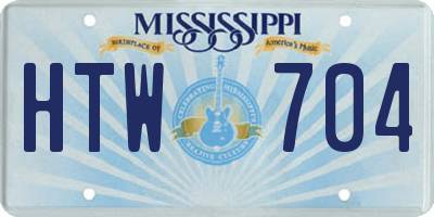 MS license plate HTW704