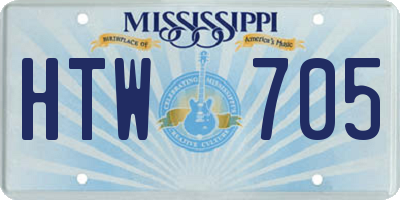 MS license plate HTW705