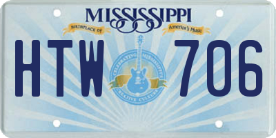 MS license plate HTW706