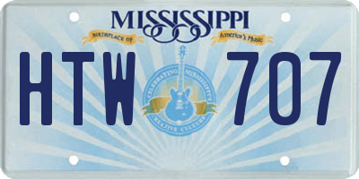 MS license plate HTW707
