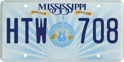 MS license plate HTW708