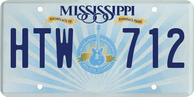 MS license plate HTW712