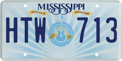 MS license plate HTW713