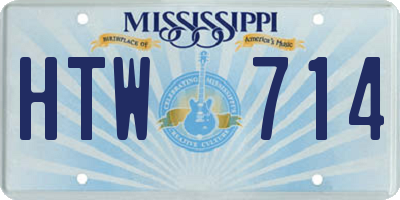 MS license plate HTW714