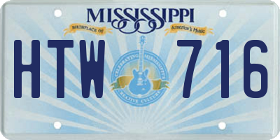 MS license plate HTW716