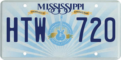 MS license plate HTW720