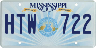 MS license plate HTW722