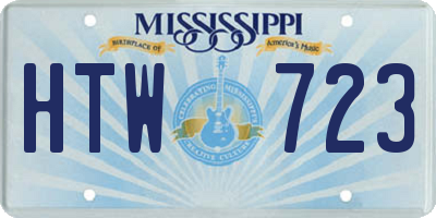 MS license plate HTW723