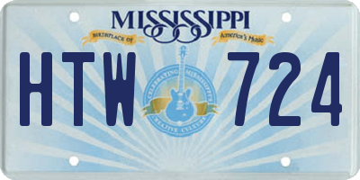 MS license plate HTW724