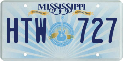 MS license plate HTW727