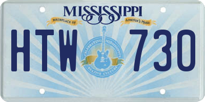 MS license plate HTW730
