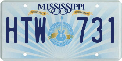 MS license plate HTW731