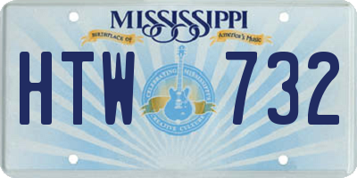 MS license plate HTW732