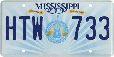 MS license plate HTW733