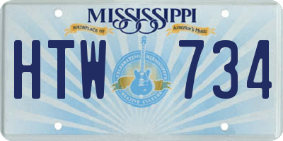 MS license plate HTW734
