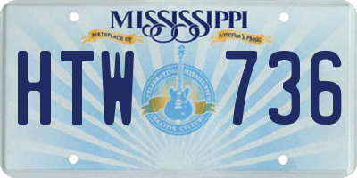 MS license plate HTW736