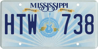 MS license plate HTW738
