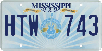 MS license plate HTW743