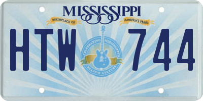 MS license plate HTW744