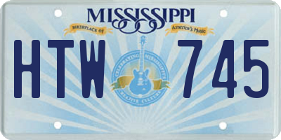 MS license plate HTW745