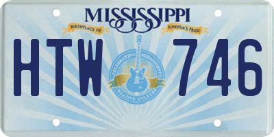 MS license plate HTW746