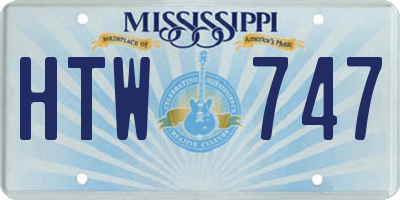 MS license plate HTW747