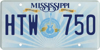 MS license plate HTW750