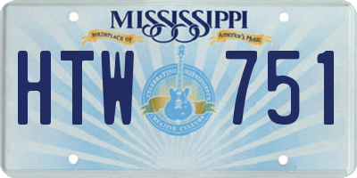 MS license plate HTW751