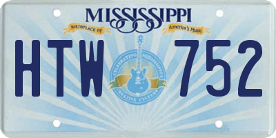 MS license plate HTW752