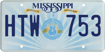 MS license plate HTW753