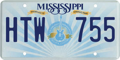 MS license plate HTW755