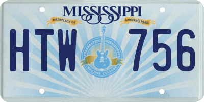 MS license plate HTW756