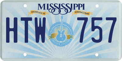 MS license plate HTW757