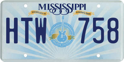 MS license plate HTW758