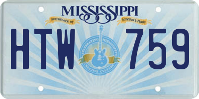 MS license plate HTW759