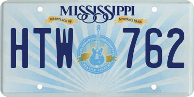 MS license plate HTW762