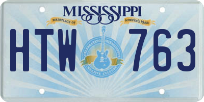 MS license plate HTW763