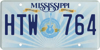 MS license plate HTW764
