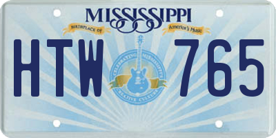 MS license plate HTW765