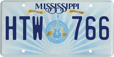 MS license plate HTW766