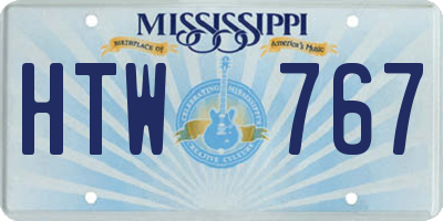 MS license plate HTW767