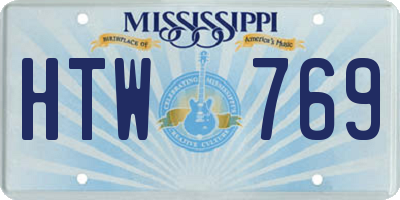 MS license plate HTW769