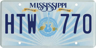 MS license plate HTW770