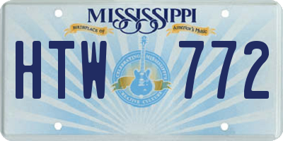 MS license plate HTW772