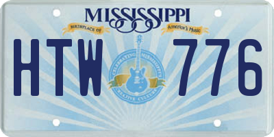 MS license plate HTW776